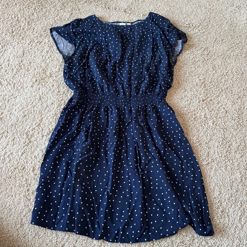 Navy Polka Dot Dress